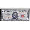 Image 2 : **Star Note** 1963 $5 Red seal United States Note Grades xf