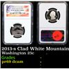 Image 1 : Proof NGC 2013-s Clad White Mountain Washington Quarter 25c Graded pr69 dcam By NGC