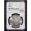 Image 2 : NGC 1887-p Morgan Dollar $1 Graded ms63 By NGC