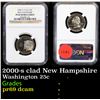 Image 1 : Proof NGC 2000-s clad New Hampshire Washington Quarter 25c Graded pr69 dcam By NGC