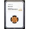 Image 2 : NGC 1969-d Lincoln Cent 1c Graded ms65 rd By NGC