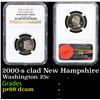 Image 1 : Proof NGC 2000-s clad New Hampshire Washington Quarter 25c Graded pr69 dcam By NGC