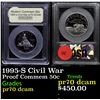 Image 1 : Proof 1995-S Civil War Modern Commem Half Dollar 50c Graded GEM++ Proof Deep Cameo By USCG