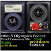 Image 1 : Proof 1996-S Olympics Soccer Modern Commem Half Dollar 50c Graded GEM++ Proof Deep Cameo By USCG