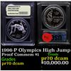 Image 1 : Proof 1996-P Olympics High Jump Modern Commem Dollar $1 Graded GEM++ Proof Deep Cameo By USCG