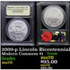 Image 1 : 2009-p Lincoln Bicentennial Modern Commem Dollar $1 Graded ms70, Perfection By USCG
