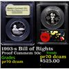 Image 1 : Proof 1993-s Bill of Rights Modern Commem Half Dollar 50c Graded GEM++ Proof Deep Cameo By USCG