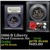 Image 1 : Proof 1986-S Liberty Modern Commem Half Dollar 50c Graded GEM++ Proof Deep Cameo By USCG