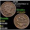 1849 Braided Hair Large Cent 1c Grades vf details