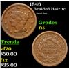 1846 Braided Hair Large Cent 1c Grades f+