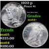 Image 1 : 1922-p Peace Dollar $1 Grades Choice+ Unc