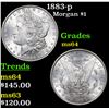 Image 1 : 1883-p Morgan Dollar $1 Grades Choice Unc