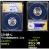 Image 1 : ANACS 1949-d Washington Quarter 25c Graded ms64 By ANACS