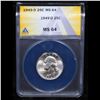 Image 2 : ANACS 1949-d Washington Quarter 25c Graded ms64 By ANACS