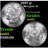 1887-p Morgan Dollar $1 Grades GEM Unc