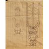 Image 2 : SET OF TWO (2) RESTAURANT WALL CARVING DESIGNS DRAWING with Rough Sketch