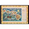 Image 1 : "THE DOLE MAP OF THE HAWAIIAN ISLANDS" IN BAMBOO FRAME.