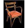 Image 1 : VINTAGE RESTAURANT CHAIR wt ARMS - CORAL SEAT CUSHION.