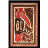 Image 1 : LEROY SCHMALTZ - "HORNBILL BIG BIRD - MID-SEPIK STYLE" PAINTING IN FRAME.