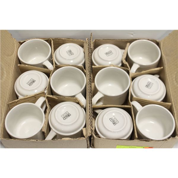 LOT OF 12 DELCO 7OZ STACKING COFFEE CUPS