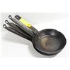 Image 1 : LOT OF 4 CARBON STEEL FRYING PANS. 3 - 7", 1 - 6.5