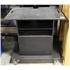 Image 1 : BLACK SERVICE COUNTER W/ GLASS DOORS ON CASTERS