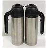 Image 1 : TWO 32 OZ / 944ML STAINLESS STEEL CARAFE'S W/ LIDS