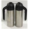 Image 1 : TWO 32 OZ / 944ML STAINLESS STEEL CARAFE'S W/ LIDS