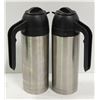 Image 1 : TWO 32 OZ / 944ML STAINLESS STEEL CARAFE'S W/ LIDS