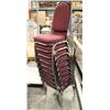 Image 1 : 10 STACKING CHROME CHAIRS W/ WOVEN FABRIC CUSHIONS