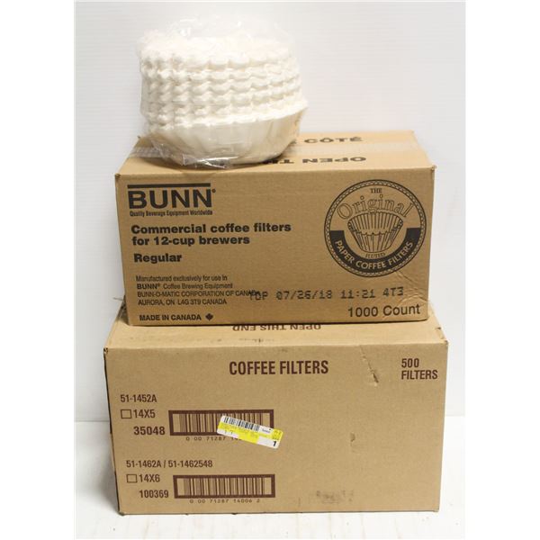 BOX OF VARIOUS COMMERCIAL COFFEE FILTERS