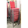 Image 1 : 10 STACKING RED FABRIC CHAIRS W/ CUSHIONS