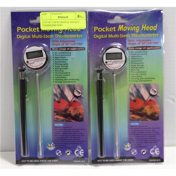 LOT OF 2 NEW DIGITAL POCKET THERMOMETERS