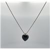 Image 1 : Sterling Silver Jet Heart Necklace
