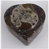 Image 1 : Moroccan Ammonite Fossil Stone Heart Shaped Box