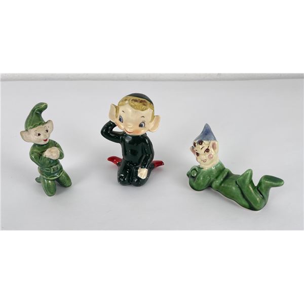 Vintage Elf Pixie Figurine Lot Porcelain