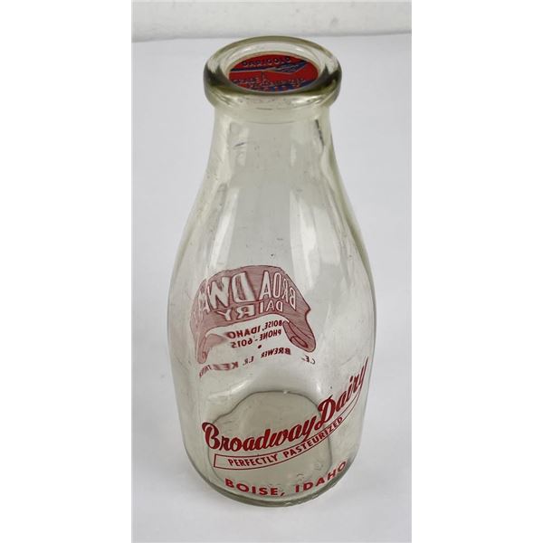 Broadway Dairy Boise Idaho Milk Bottle