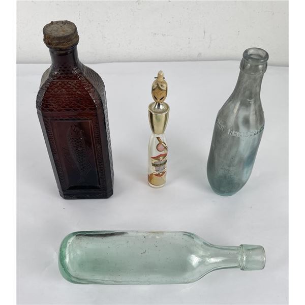 Collection of Antique Bottles Hires Cod Oil
