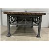 Image 12 : Wrought Iron Oak Slab Coffee Table