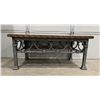 Image 1 : Wrought Iron Oak Slab Coffee Table