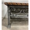 Image 4 : Wrought Iron Oak Slab Coffee Table