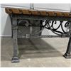 Image 7 : Wrought Iron Oak Slab Coffee Table