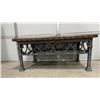 Image 8 : Wrought Iron Oak Slab Coffee Table