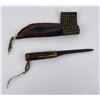Image 1 : Plains Indian Tacked Leather Knife Sheath