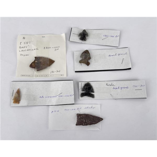 Group of Ancient Indian Arrowheads