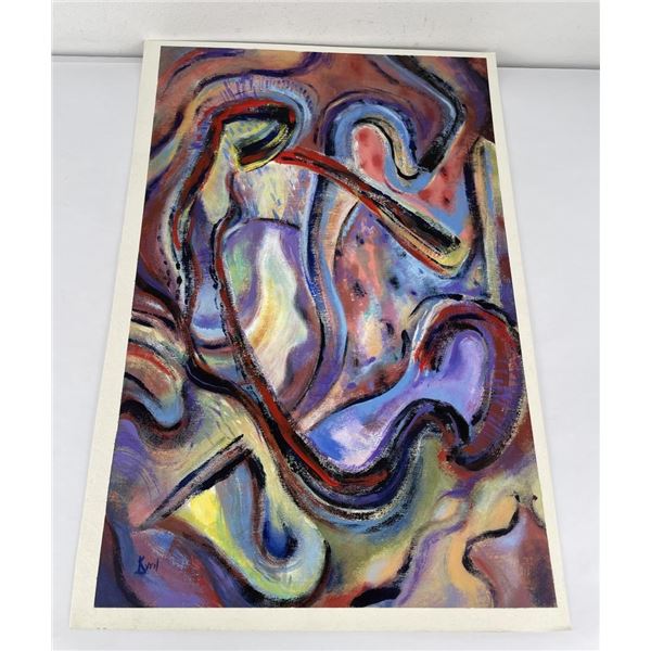 Bruce DeFoor Gouache Abstract Painting