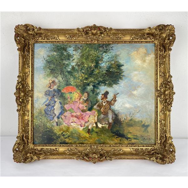 Erhard Amadeus Dier Oil on Board Painting