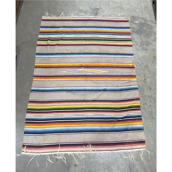 Antique Mexican Wool Serape Saltillo Blanket