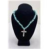 Image 1 : Navajo Turquoise Lapis Cross Necklace