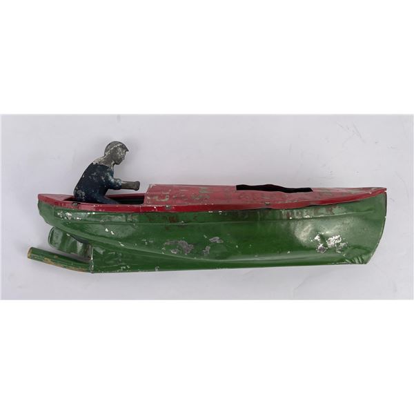 Antique Painted Tin Toy Boat